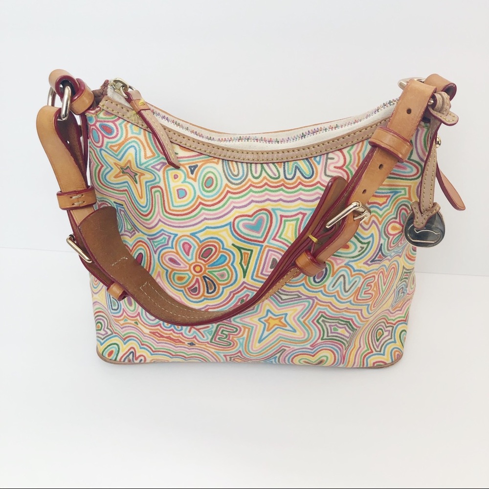 Dooney & Bourke Lucy Purse No Pockets Groovy Scribble Rainbow Zipper